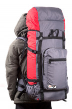 Рюкзак туристический Оптимал 2, серо-красный, 80 л, ТАЙФ
