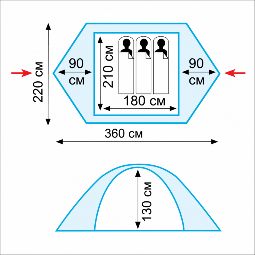 Палатка Tramp Nishe 3 (V2) зеленая