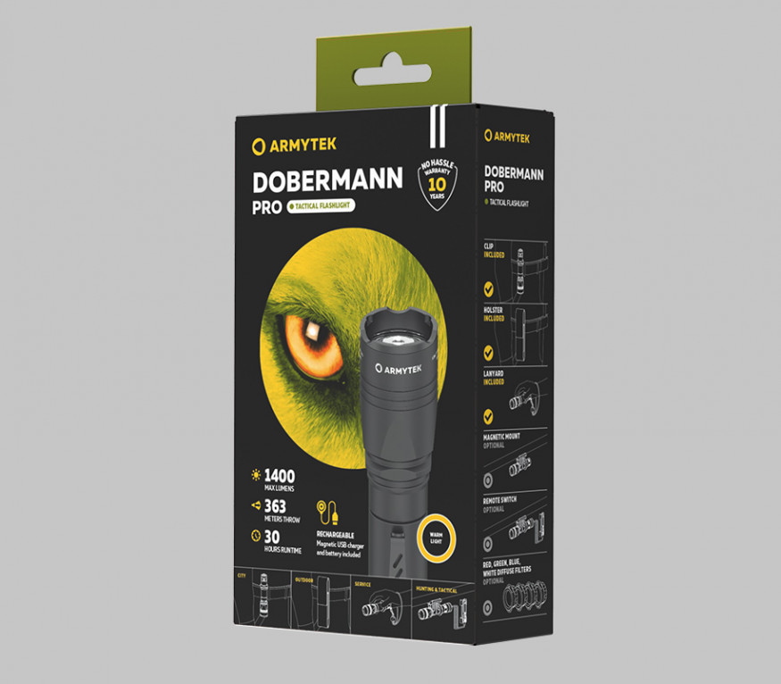 Armytek Dobermann Pro Magnet USB (теплый свет)