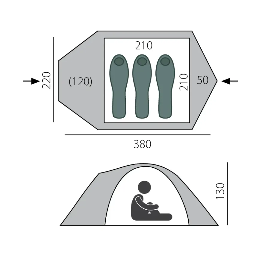Палатка Talweg 3+, зеленая, Btrace