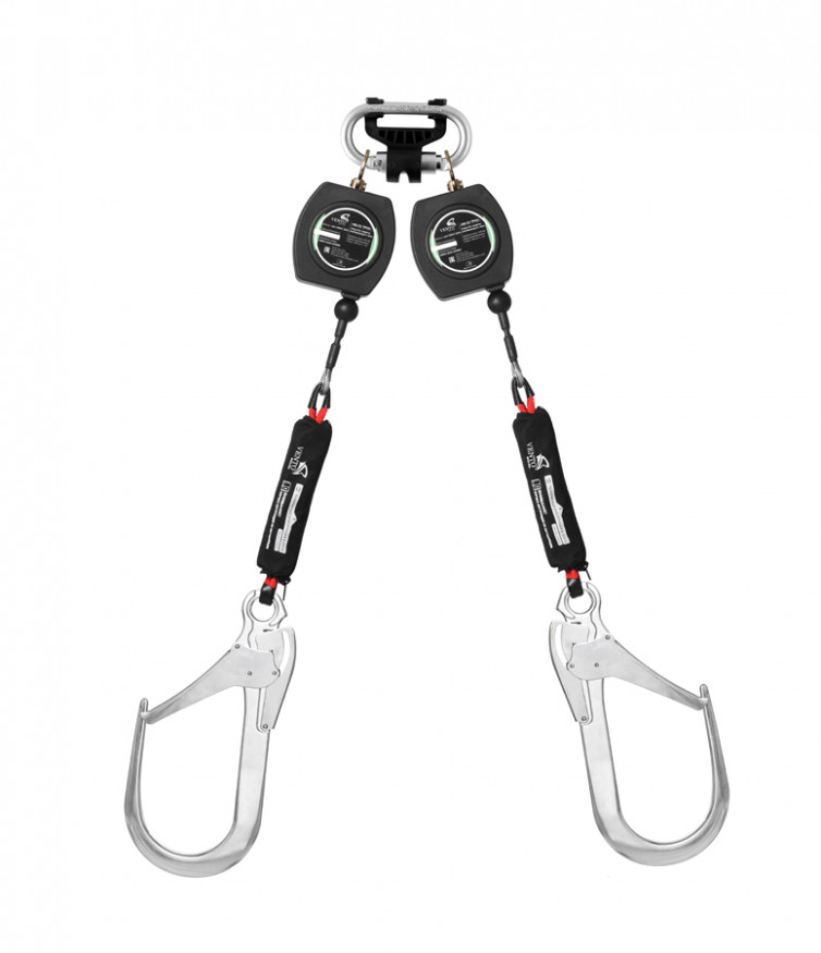 Двухплечевое средство защиты втягивающего типа «НВ-02 трос» с карабином «Монтажный 110»