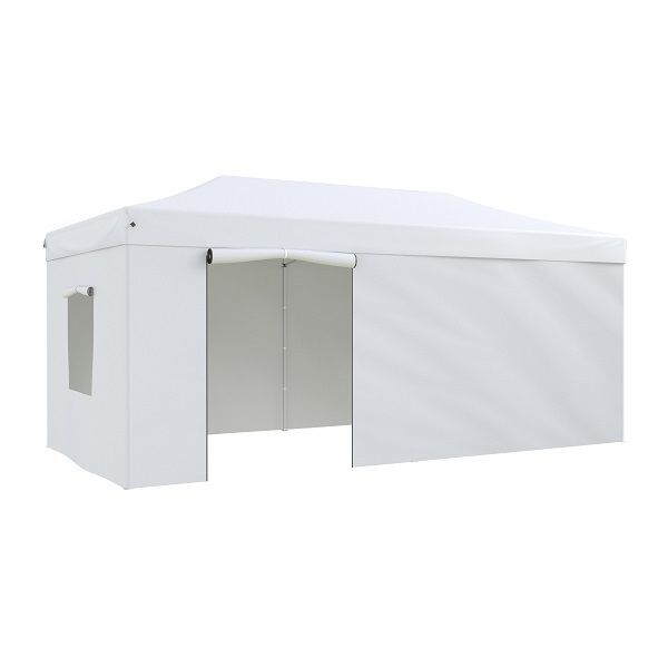 Тент-шатер быстросборный Helex 4360 3x6х3м (раскладывается гармошкой) белый полиэстер