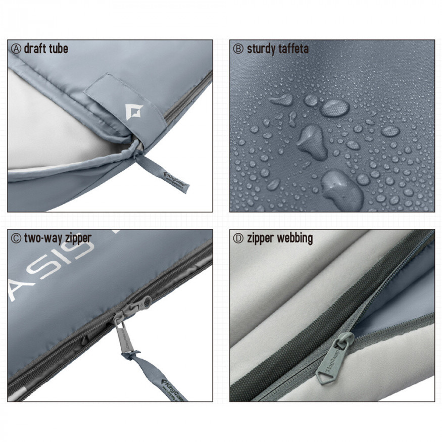 Спальный мешок OASIS 250 -3С серый, правый, King Camp