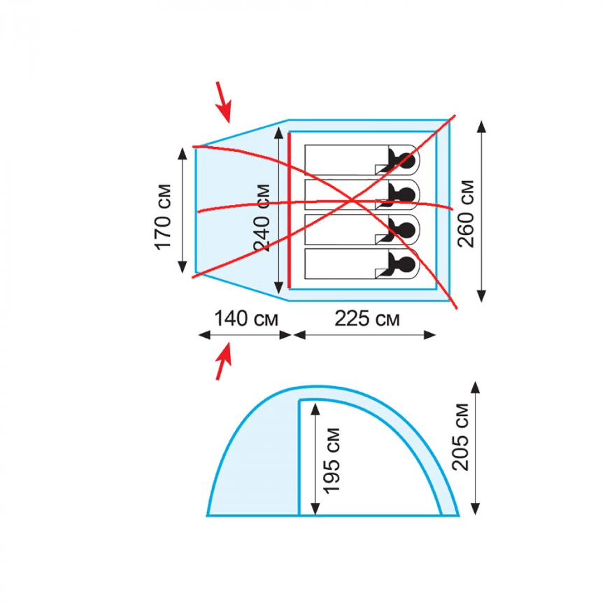 Палатка &amp;quot;Bell 4&amp;quot; v2, зеленый цвет, Tramp